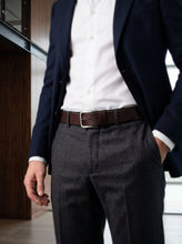 Burgundy Leather Belt — Oxblood Full Grain, Distressed Silver Buckle