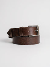 Dark brawn leather belt for men, handcrafted