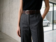 Burgundy Leather Belt — Oxblood Full Grain, Distressed Silver Buckle
