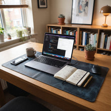 dark blue Leather desk pad
