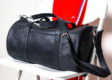 Premium Black Leather Duffle Bag - for men and women, handcrafted