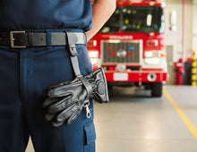 leather glove strap for firefighters, bikers, and workers