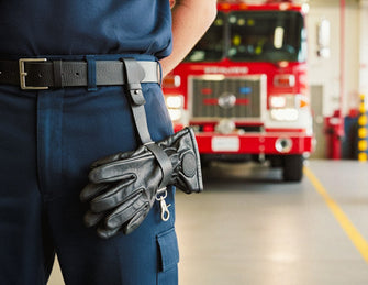 leather glove strap for firefighters, bikers, and workers