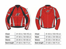 Men's Red Leather Motorcycle Sport Jacket — CE Armor, Size 50