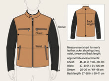 Chaqueta de cuero para moto Café Racer color tostado y negro – Chaqueta de motociclista de piel de vaca de primera calidad, talla 50 (M), Hecho a mano por Fashion Racing