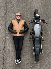 Chaqueta de cuero para moto Café Racer color tostado y negro – Chaqueta de motociclista de piel de vaca de primera calidad, talla 50 (M), Hecho a mano por Fashion Racing