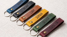 Personalized Leather Keychain 12 x 1.5 cm – Custom Name Engraved Key Strap, Gift for Him or Her