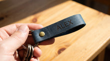 Personalized Leather Keychain 12 x 1.5 cm – Custom Name Engraved Key Strap, Gift for Him or Her