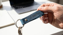 Personalized Leather Keychain 12 x 1.5 cm – Custom Name Engraved Key Strap, Gift for Him or Her