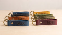 Personalized Leather Keychain 12 x 1.5 cm – Custom Name Engraved Key Strap, Gift for Him or Her