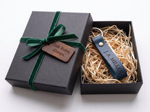 Personalized Leather Keychain 12 x 1.5 cm – Custom Name Engraved Key Strap, Gift for Him or Her