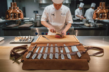 Rotolo di coltello | Borsa per coltelli in pelle da chef | Fatto a mano | Personalizzazione