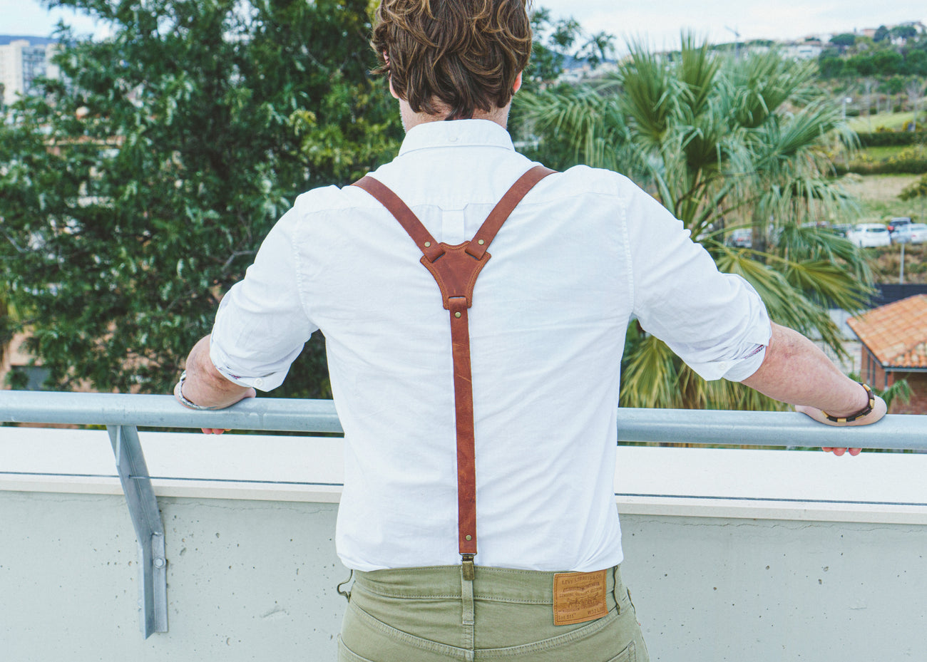 Premium Leather Suspenders | Durable Leather with Trigger Snap