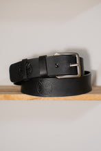 Handcrafted Black Leather Belt with Cross Embossing – Genuine Full-Grain, Men’s Belt with Silver Buckle, Personalized Gift