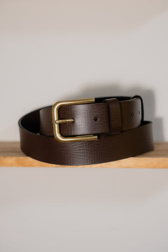 brown leather belt with brass buckle, handmade men’s belt, genuine leather belt by FashionRacing