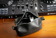 Leather headphone pouch, gift for DJ