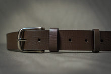 Brown leather belt for him
