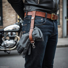 Handcrafted Leather Glove Strap Holder – Personalized Belt Clip for Gloves by FashionRacing