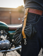 Handcrafted Leather Glove Strap Holder – Personalized Belt Clip for Gloves by FashionRacing