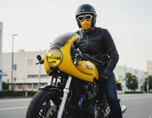 Motorcycle Leather Mask, Cafe Racer Helmet Mask