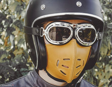 Motorcycle Leather Mask, Cafe Racer Helmet Mask
