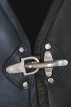 Men’s Black Leather Biker Vest with Buckles – Handmade Motorcycle Club Vest