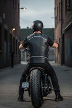 Men’s Black Leather Biker Vest with Buckles – Handmade Motorcycle Club Vest