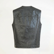 Gilet en cuir perforé MC, noir