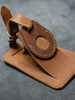 Luggage Tags with Airtag case holder Brown Leather 