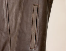 Brown Leather Vest, Motorcycle Vest Diamond Stitched | HandCrafted