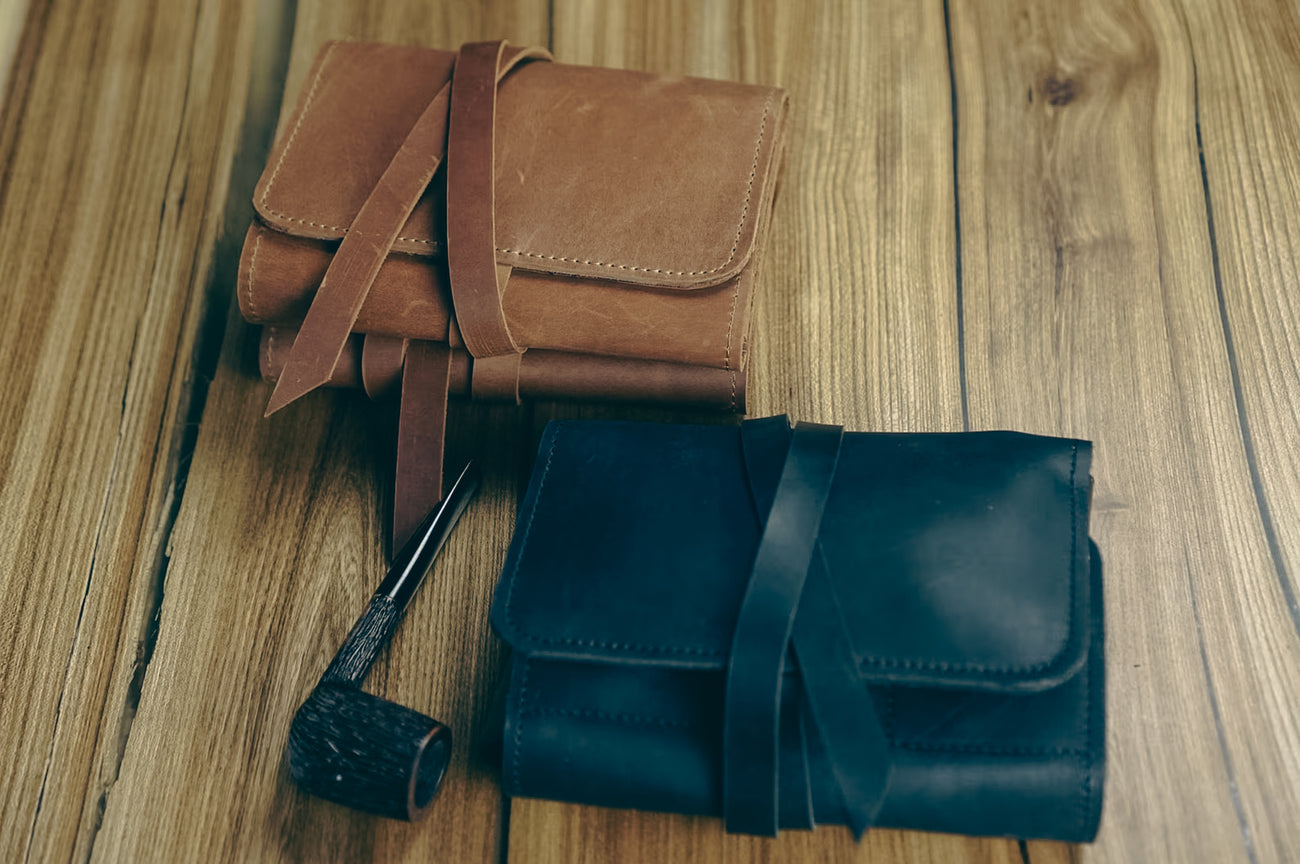 Leather Pipe Roll for 2-3 Pipes | Tobacco Travel Case