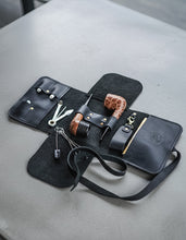 Full-Grain Leather Pipe Pouch for 2 Pipes | Roll-Up Tobacco Case | Handcrafted in Spain