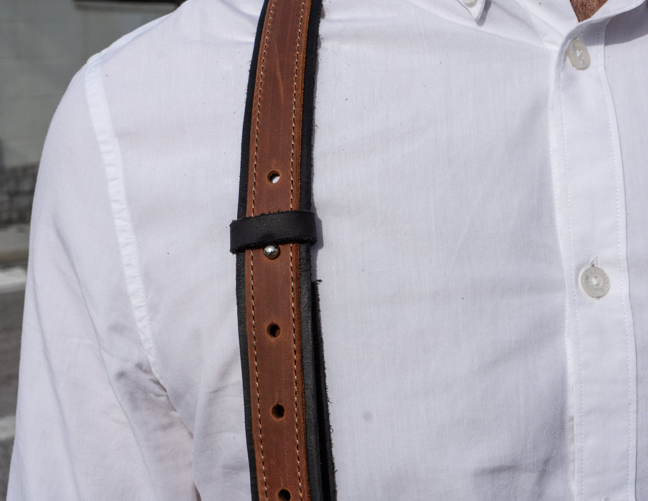 Reinforced Leather Suspenders | Personalized Gift for Men