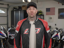 Men’s Black & Red Motorcycle Sport Leather Jacket – Cowhide, CE Shoulder & Elbow Armor, Size 50 (M), One-of-a-Kind