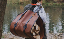 Leather Firewood Log Carrier – Handcrafted Crazy Horse Wood Tote | FashionRacing