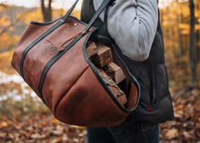 Leather Firewood Log Carrier Bag – Handmade Fireplace & Cabin Decor | FashionRacing