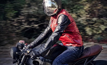 Rider wearning Motorcycle Leather Jacket by Fashion-Racing