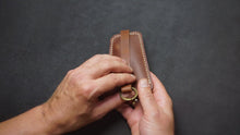 Brown Leather Keychain | Hand-Stitched Key holder, handmade