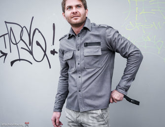 Men's Leather Shirt, Trucker Leather Jacket, Biker's Leather Shirt, Custom Leather Jacket for Men
