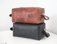 Kit Dopp in pelle personalizzato, borsa da toilette in pelle, borsa organizer in pelle, borsa cosmetica Groomsmen regali viaggio porta rasatura regalo per lui