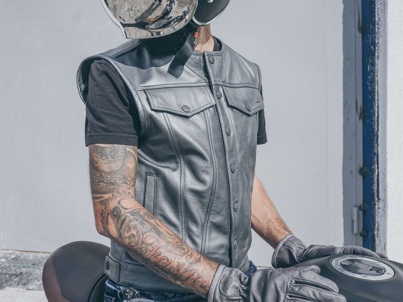 Custom leather motorcycle vest online
