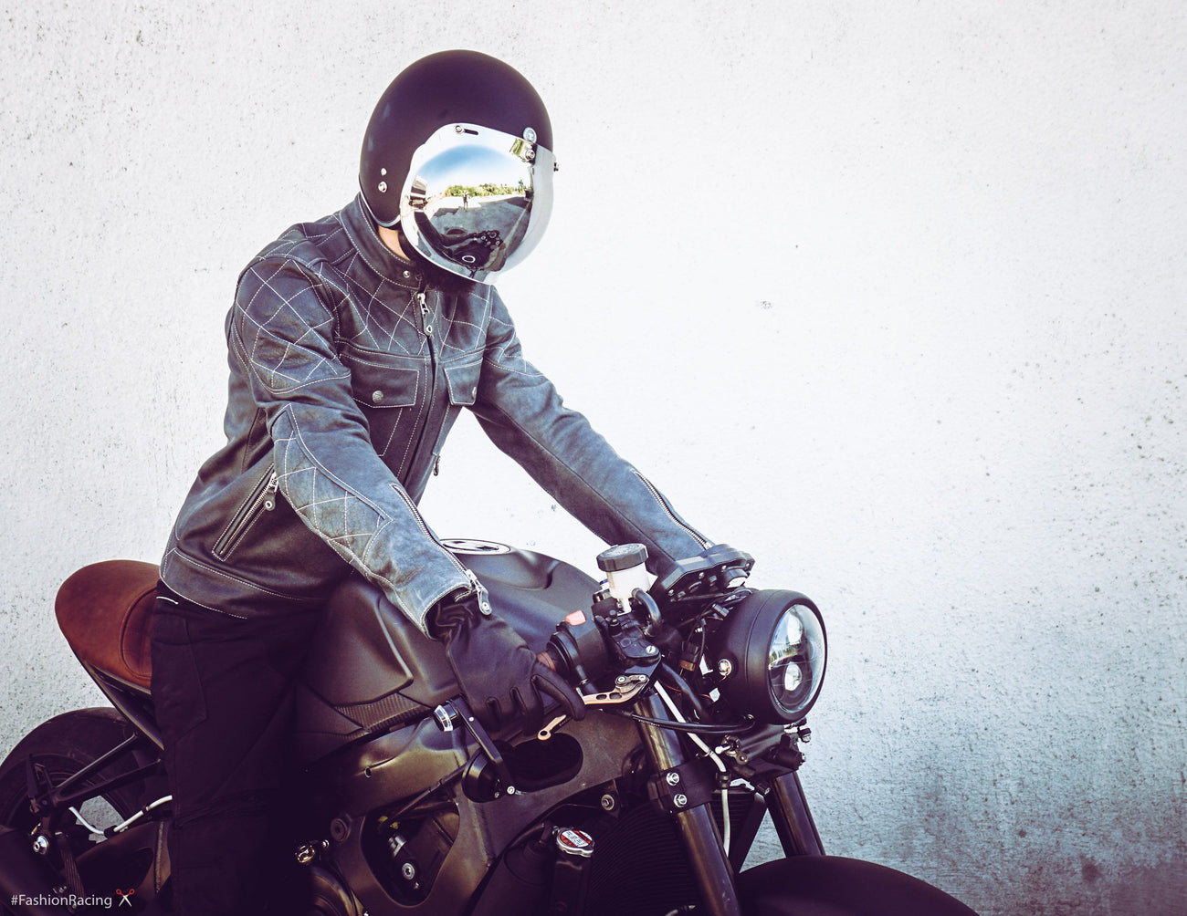 Leather Jacket Cafe Racer Leather Jacket Custom Leather Jacket Diamond Stitch Leather Jacket Motorcycle Leather Jacket Motorbike Jacket