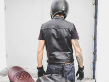 Chaleco de cuero del club de motociclistas, negro