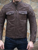 Men's Cafe Racer Jacket, Brown Leather, Handcrafted by FASHION RACING