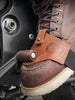 brown leather motorcycle shifter boot protector