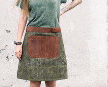 women leather apron, canvas apron, apron for garden, apron for cafe, best leather apron, waist apron, half apron