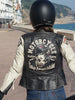 Veste de moto en cuir pour femme | Écussons Café Racer | Personnalisé
