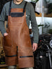 split leg leather apron - handmade by Fashion Racing. Genuine leather and black leather