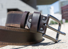 Men’s Leather Belt "Story" | Handmade | Vintage Brown