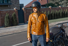 Men's Brown Leather Motorcycle Jacket, Handcrafted by Fashion Racing, Cafe Racer classic style
